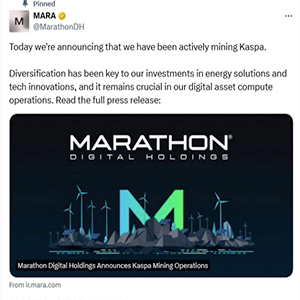 Marathon Digital Holdings Launches Kaspa Mining Operations